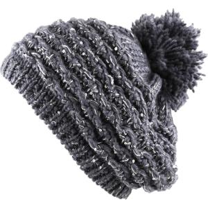image:imageThe Hat Depot  Winter Multi Color Pom Pom Knit Beret Hat2 Style 2  Dark Gray