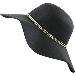 image:imageThe Hat Depot 1000 Cmh1110 Womens Floppy Soft Felt with Chain Decoration HatBlack
