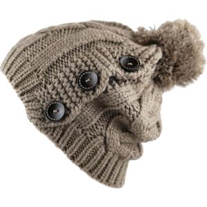 image:imageThe Hat Depot 1000CMHWomens Knit Beanie with Buttons and Pom Pom Winter HatTaupe2