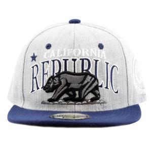 image:imageThe Hat Depot 1300A Premium Quality Republic California Soft Heather Grey Snapback Cap Navy