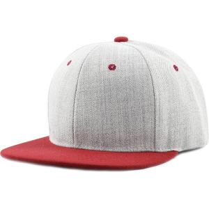 image:imageThe Hat Depot 1300hg Plain Heather Grey Snapback CapBurgundy