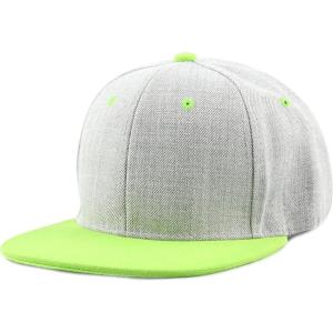 image:imageThe Hat Depot 1300hg Plain Heather Grey Snapback CapLime