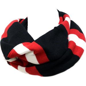 image:imageThe Hat Depot 1300sf Unisex Knit Sporty Stripe Fashion Winter Long ScarfBlackRed
