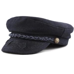 image:imageThe Hat Depot 1400CD1970 Winter Unisex 100 Wool Greek Fishermans Hat SM Navy