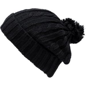 image:imageThe Hat Depot 700WHU2 Unisex Solid Color Ribbed Beanie with Pom hatBlack