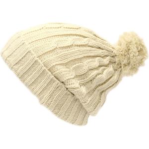 image:imageThe Hat Depot 700WHU2 Unisex Solid Color Ribbed Beanie with Pom hatIvory