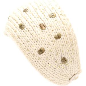 image:imageThe Hat Depot 700hb34a Hand Knit Crocheted Headband with Skull Jewels6colorsIvory