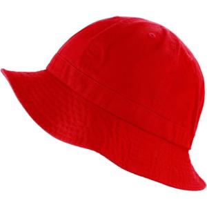 image:imageThe Hat Depot Bucket Sun Hat 100 Cotton Long Brim and Deeper amp Round Top Tennis Packable Summer Fashion Outdoor Hat1 Tennis  Red