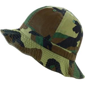 image:imageThe Hat Depot Bucket Sun Hat 100 Cotton Long Brim and Deeper amp Round Top Tennis Packable Summer Fashion Outdoor Hat1 Tennis  Wood Camo