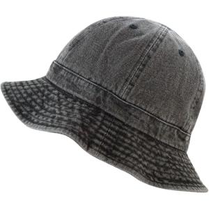 image:imageThe Hat Depot Bucket Sun Hat 100 Cotton Long Brim and Deeper amp Round Top Tennis Packable Summer Fashion Outdoor Hat2 Tennis  Black Denim