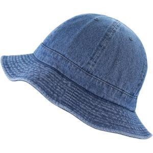 image:imageThe Hat Depot Bucket Sun Hat 100 Cotton Long Brim and Deeper amp Round Top Tennis Packable Summer Fashion Outdoor Hat2 Tennis  Dark Denim