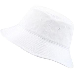 image:imageThe Hat Depot Bucket Sun Hat 100 Cotton Long Brim and Deeper amp Round Top Tennis Packable Summer Fashion Outdoor HatWhite