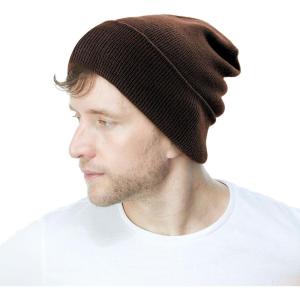 image:imageThe Hat Depot Classic Daily Beanie Knit Skull Long Plain Ski Hat  Made in USABrown