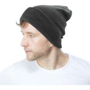 image:imageThe Hat Depot Classic Daily Beanie Knit Skull Long Plain Ski Hat  Made in USADark Grey