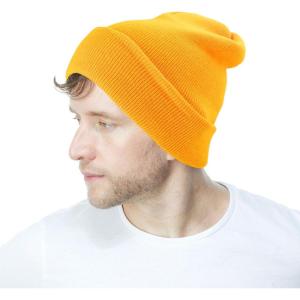image:imageThe Hat Depot Classic Daily Beanie Knit Skull Long Plain Ski Hat  Made in USAGold