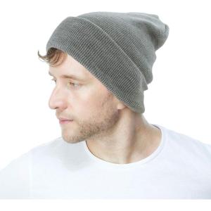 image:imageThe Hat Depot Classic Daily Beanie Knit Skull Long Plain Ski Hat  Made in USAGrey