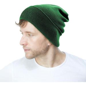 image:imageThe Hat Depot Classic Daily Beanie Knit Skull Long Plain Ski Hat  Made in USAHunter Green