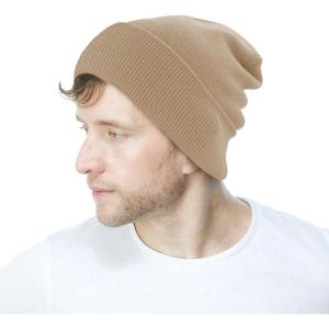 image:imageThe Hat Depot Classic Daily Beanie Knit Skull Long Plain Ski Hat  Made in USAKhaki