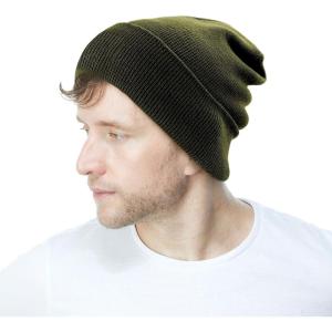 image:imageThe Hat Depot Classic Daily Beanie Knit Skull Long Plain Ski Hat  Made in USAOlive