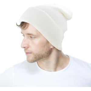 image:imageThe Hat Depot Classic Daily Beanie Knit Skull Long Plain Ski Hat  Made in USAWhite