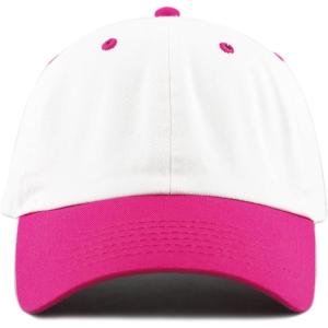 image:imageThe Hat Depot Cotton Dad Unisex Blank Washed Low Profile Baseball Cap HatWhiteHot Pink