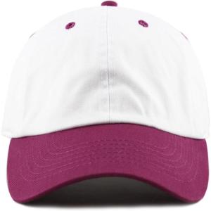 image:imageThe Hat Depot Cotton Dad Unisex Blank Washed Low Profile Baseball Cap HatWhiteMulberry