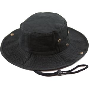 image:imageThe Hat Depot Cotton StoneWashed Safari Wide Brim Foldable DoubleSided Sun Boonie Bucket Hat2 Cotton  Black