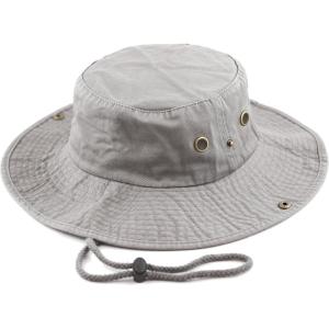 image:imageThe Hat Depot Cotton StoneWashed Safari Wide Brim Foldable DoubleSided Sun Boonie Bucket Hat2 Cotton  Grey