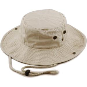 image:imageThe Hat Depot Cotton StoneWashed Safari Wide Brim Foldable DoubleSided Sun Boonie Bucket Hat2 Cotton  Khaki