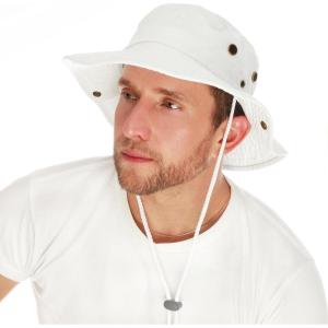 image:imageThe Hat Depot Cotton StoneWashed Safari Wide Brim Foldable DoubleSided Sun Boonie Bucket Hat2 Cotton  White
