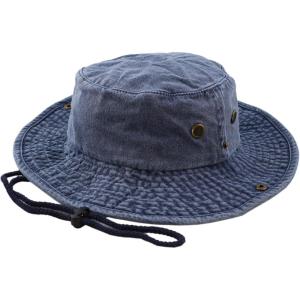 image:imageThe Hat Depot Cotton StoneWashed Safari Wide Brim Foldable DoubleSided Sun Boonie Bucket Hat3 Pigment  Blue