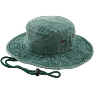 image:imageThe Hat Depot Cotton StoneWashed Safari Wide Brim Foldable DoubleSided Sun Boonie Bucket Hat3 Pigment  Green