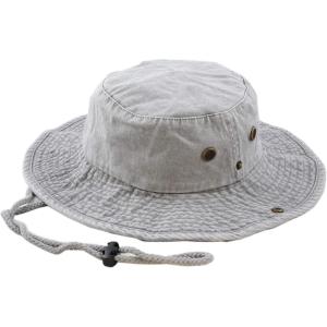 image:imageThe Hat Depot Cotton StoneWashed Safari Wide Brim Foldable DoubleSided Sun Boonie Bucket Hat3 Pigment  Grey