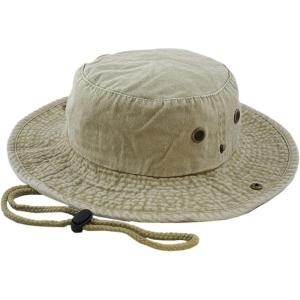 image:imageThe Hat Depot Cotton StoneWashed Safari Wide Brim Foldable DoubleSided Sun Boonie Bucket Hat3 Pigment  Khaki