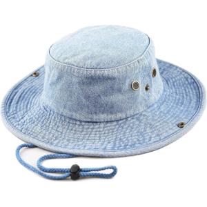 image:imageThe Hat Depot Cotton StoneWashed Safari Wide Brim Foldable DoubleSided Sun Boonie Bucket Hat4 Lt Denim