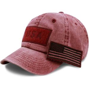 image:imageThe Hat Depot Cotton amp Pigment Low Profile Tactical Operator USA Flag Patch Military Army Cap1 Pigment  Burgundy