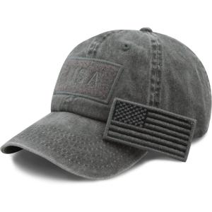 image:imageThe Hat Depot Cotton amp Pigment Low Profile Tactical Operator USA Flag Patch Military Army Cap1 Pigment  Charcoal