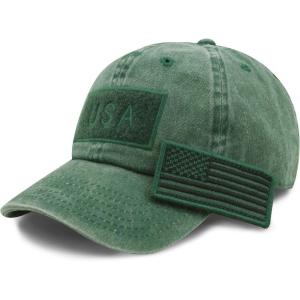 image:imageThe Hat Depot Cotton amp Pigment Low Profile Tactical Operator USA Flag Patch Military Army Cap1 Pigment  Green