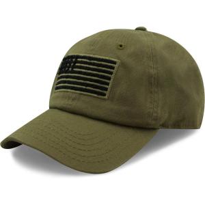 image:imageThe Hat Depot Cotton amp Pigment Low Profile Tactical Operator USA Flag Patch Military Army Cap3 Olive
