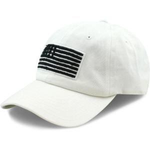 image:imageThe Hat Depot Cotton amp Pigment Low Profile Tactical Operator USA Flag Patch Military Army Cap3 White