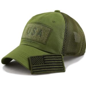 image:imageThe Hat Depot Cotton amp Pigment Low Profile Tactical Operator USA Flag Patch Military Army CapUsa Olive