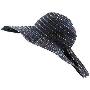 image:imageThe Hat Depot Crushable MultiColors with Ribbon Wide Floppy Brim Sun HatBlack