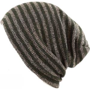 image:imageThe Hat Depot Fashion Junior Youth Unisex Soft Warm Stripe Knit Beanie Winter Hat Made in USA Khaki