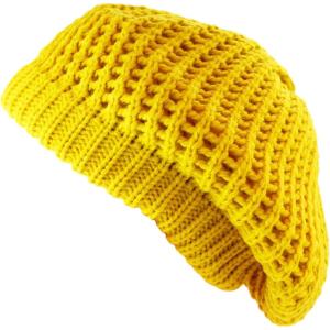 image:imageThe Hat Depot Fashion Thick and Soft Knitted Beret Beanie Hat1 Gold