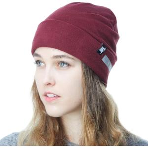 image:imageThe Hat Depot Fleece Winter Functional Beanie Hat Cold WeatherReflective Safety for Everyone Performance StretchBurgundy