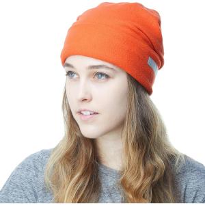 image:imageThe Hat Depot Fleece Winter Functional Beanie Hat Cold WeatherReflective Safety for Everyone Performance StretchOrange