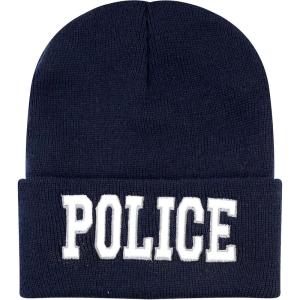 image:imageThe Hat Depot Law Enforcement 3D Embroidered Hat5 Made in Usa Police Beanie  NavyWhite