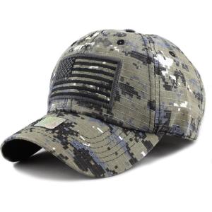 image:imageThe Hat Depot Low Profile Tactical Operator USA Flag Buckle Cotton CapCharcoal Digital Camo