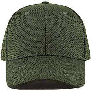 image:imageThe Hat Depot Mens Curved Brim Stretch Fit Mesh 6 Panel Fitted Baseball CapOlive