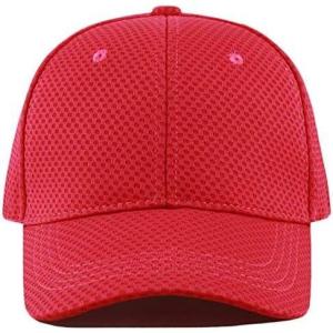 image:imageThe Hat Depot Mens Curved Brim Stretch Fit Mesh 6 Panel Fitted Baseball CapRed